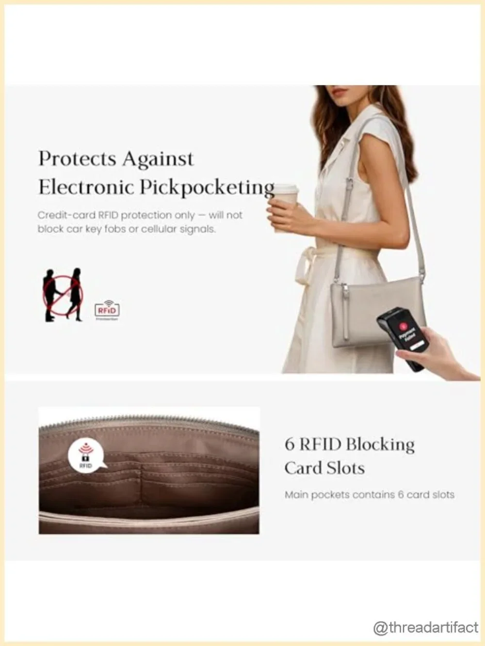 Genuine Leather Crossbody Bag RFID Blocking Small Shoulder Purse
